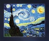 Art Reproduction Oil Painting - Van Gogh Paintings: Starry Night - Pre-Framed - Standard 20x24 - Hand Painted Canvas Art