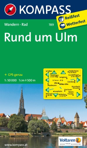 Kompass-Karten Rund um Ulm 1 : 50 000: Wanderkarte mit Radwegen. GPS-genau
