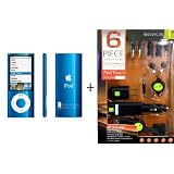 Apple iPod nano 8 GB Blue (5th Generation)- REFURBISHED + 6 Pc. Accessory Kit, (AUXILIARY CABLE INCLUDED)