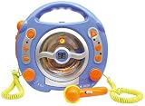 Idena 6805350 Kinder CD-Player "SING-A-LONG" blau mit 2 Mikrofonen und LED-Display