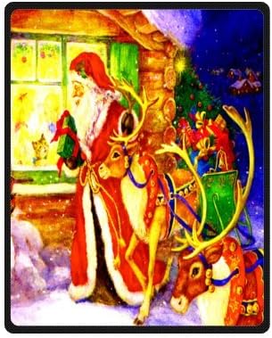 40" x 50" (Small) - Treasure Design Discount Santa's Flight Christmas Blanket