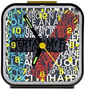 Twenty One Pilots Merch Custom Square Black Alarm Clock As A Nice Gift Black 3.27Inch