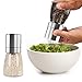 Ipow Salt and Pepper Mills Set - Dual Set of Combo Spice Grinders For Salt & Pepper with Ceramic Adjustable Coarseness - Stainless Steel Salt & Pepper Grinder Manual, Salt & Pepper Shakers Pair