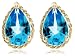 14k Yellow Gold Pear-Shaped Swiss Blue Topaz Rope Trimmed Earrings