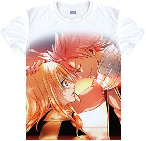 Fairy Tail Short Sleeves T-shirt Tee (XL (US L), White)