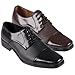 Daxx Mens Topstitched Square Toe Faux Leather Oxfords