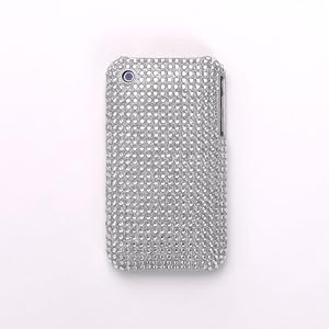 iPhone cover/case Shiny Silver Large Diamante