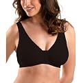 Full-Figure Cotton/Spandex Leisure Bra - Black