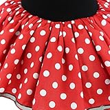 TIAOBU Girls Halloween Polka Dots Party Costume Dress Tutu Skirt with Headband (12 Months, Red)