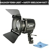 Video Light with Halogen Bulb and Safety Shield (300 Watt) For The JVC GY-HD110U, HD200U MiniDV Camcorders