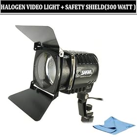 Video Light with Halogen Bulb and Safety Shield (300 Watt) For The Panasonic AG-HPX170, AG-HMC70, AG-HMC40, AG-HPX500, Pro AG-HMC150 HD Camcorders