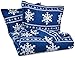 Amazon Brand – Pinzon Lightweight Cotton Flannel Duvet Set - Full/Queen, Snowflake Cadet Blue