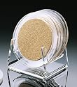 Acrylic Cork Lined Coasters Set of 6 with Stand