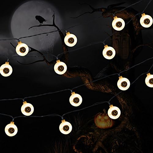 Halloween Decoration String Lights,SouldioSolar Led Power String Lights 6.6ft 10 LED Eyes Lights,Fairy String Light/Starry Light for Outdoor,Home,Patio,Garden,Thanksgiving,Christmas(Warm White)