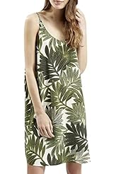 Polyester Tropical Print Mini Dress 