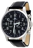 Adee Kaye #AK201-M Men's Aeromaster Leather Strap Oversized Chronograph Watch