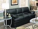 Ocean Avenue Classic Black Leather Couch Sofa