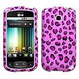 Pink Leopard Skin Phone Protector Cover for LG P509 (Optimus T)