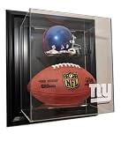 New York Giants Mini Helmet and Football Display Case with Black Finish Frame "Case-Up"