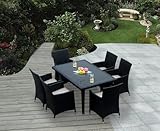 IMAGE OF Genuine Ohana Outdoor Patio Wicker Furniture 7pc All Weather Dining Set