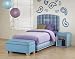 Skyline Furniture 560BED (Preppy Plaid Blue) Nicole Upholstered Bed