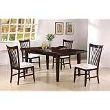 7pc Cappuccino Finish Wood Dining Table and Chairs Set by visiondecor Furniture