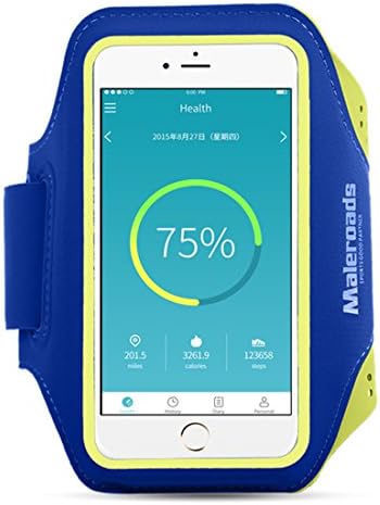 Maleroads Outdoor Sports Armband for iPhone 6/ 6S Plus Fit for All 5.5-Inch Phones Lightweight Sweat-proof Portable and with Card &amp; Key Holders for Running Fitness (Blue 5.5")