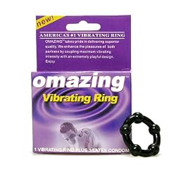 Omazing Vibrating Ring Plus One Latex Condom Male Ring Erection Aid