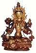 Tibetan Green Tara Handmade Buddha Statue, 8.5 Inches