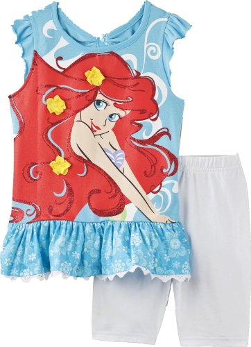 Disney Princess Toddler Girl's Shirt & Shorts - Little Mermaid Ariel