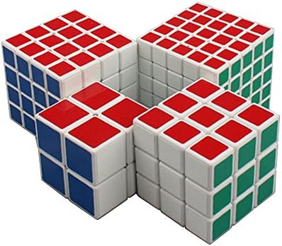 Treatoy Shengshou Cube Set White Glaze Sticker 2x2 3x3 4x4 5x5 Puzzle Cube Set Brain Teaser Toy