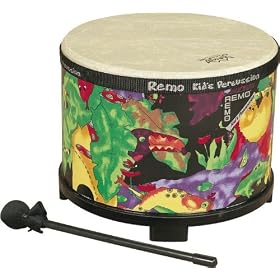 Remo Kids Percussion, Floor Tom, 10 Diameter with Mallet,  Rain Forest Fabric