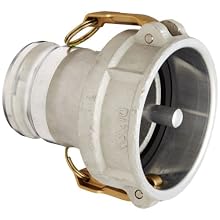 Dixon 4030-DAVR-AL Aluminum Cam and Groove Hose Fitting, Vapor Recovery Coupler with Probe, 4" Socket x 3" Adapter
