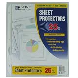 C-Line Top Loading Sheet Protectors, Economy Weight Polypropylene, for 8.5 x 11 Inch Sheets, 25-Pack, 05048