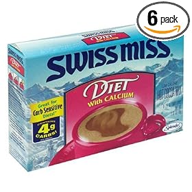 Swiss Miss Hot Cocoa Mix, Diet with Calcium, 8-Pack Boxes (Pack of 6)