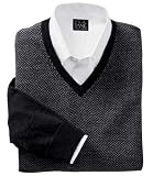 Signature Merino Wool Patterned V Neck Sweater Signature Merino Wool Patterned V-Neck Sweater