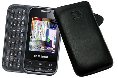 Suncase Ledertasche f&uuml;r Samsung (GT-C3500) Ch@t 350 schwarz Preisvergleich