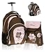 BESTWAY Trolley Rucksack 3er SET SCHULTROLLEY Rollin - FLOWER : RUcksacktrolley + Sportbeutel + Mäppchen /// Braun Rosé 51Nxq6FdJDL. SL75 XL Elephant Schultrolley Rucksack Black Tatoo Schulrucksack