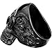 Men's Vintage Gothic Skull Bone Biker Stainless Steel Ring Band Black Size 12