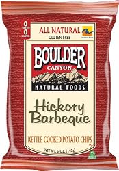 Boulder Canyon Kettle Chips, Hickory BBQ, 5-Ounce Bags (Pack of 12)