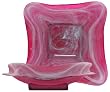 Colorful Recycled Art Glass Large Raspberry Yellow Wing Bowl 14"D, 3"H