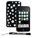 Premium Durable White Black Stars Silicone Skin Case Cover Protector for New Apple iP...