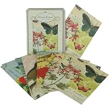 Cavallini Flora and Fauna Assorted Postcards in Keepsake Tin