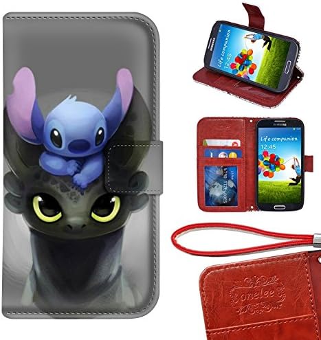 Customized PU Leather High Quality Cute Stitch And Toothless Samsung Galaxy S7 Wallet Case