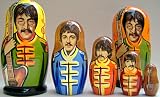 Russian Nesting Doll Beatles Hand Made Hand Painted 5 Pcs / 6-7 in #DSCI 23