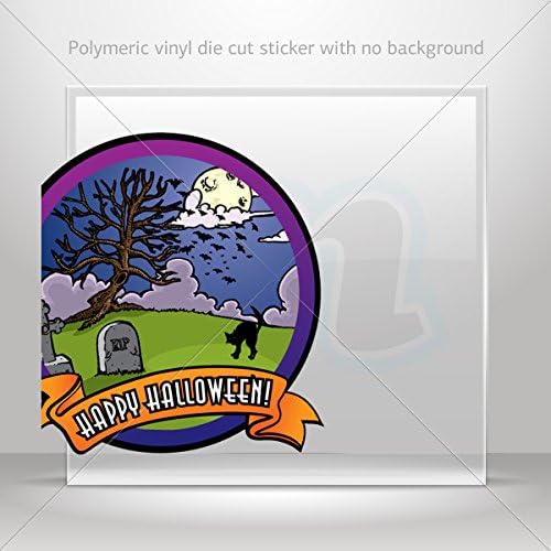 Stickers Decal Happy Halloween Sign Decoration Motorbike Racing Garage Store (40 X 39.6 In)