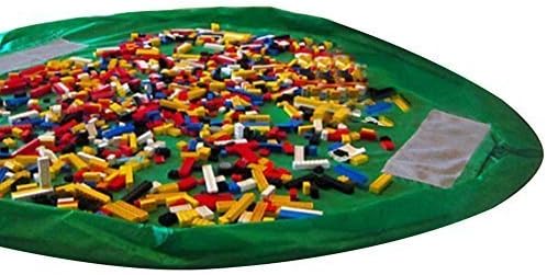 Smart international 150cm diameter toy organizer and floor activity mat makes toy storage and cleanup a breeze-Turns into a shoulder bag Green