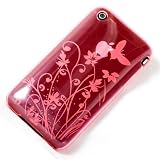 Brand New Pink Floral Design Hybrid XYLO-GEL Skin / Case / Shell for the Apple iPhone 3G / 3GS Mobile Phone.
