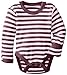 L'ovedbaby Unisex-Baby Newborn Organic G'loved-Sleeve Bodysuit, Lavender/Eggplant, 0/3 Months