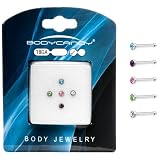 18 Gauge Stainless Steel CZ Nose Bone Pack